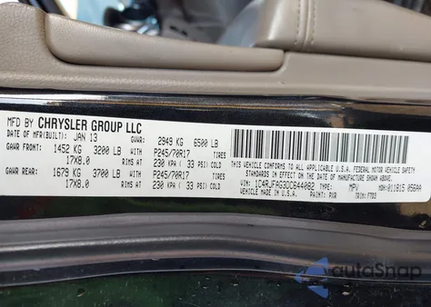 2013 Jeep Grand Cherokee Laredo from USA, damaged, VIN 1C4RJFAG3DC644082